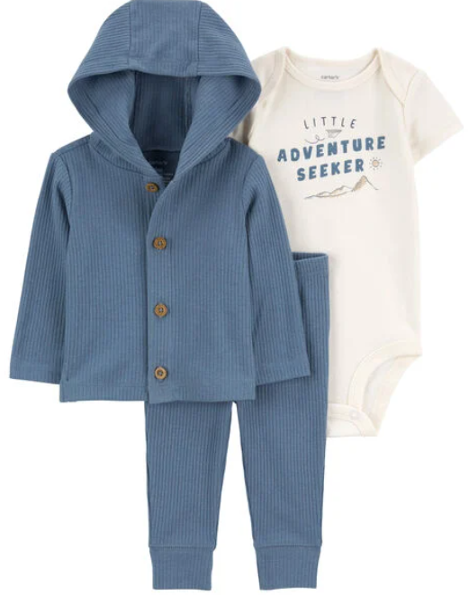 Set 3 piezas Cardigan "Little Adventure Seeker"