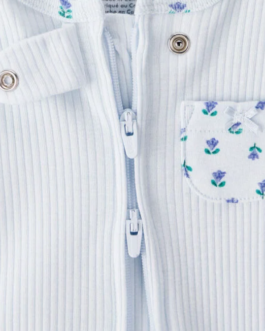 Pijama de borde floreado